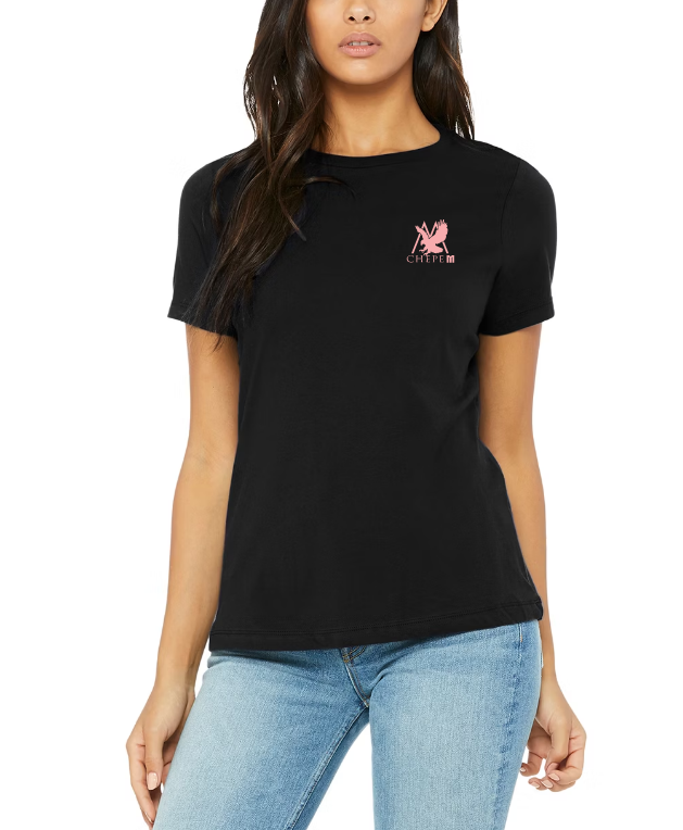 CHEPE M - CLASSIC LADIES  BLACK T-SHIRT  ( FITTED )