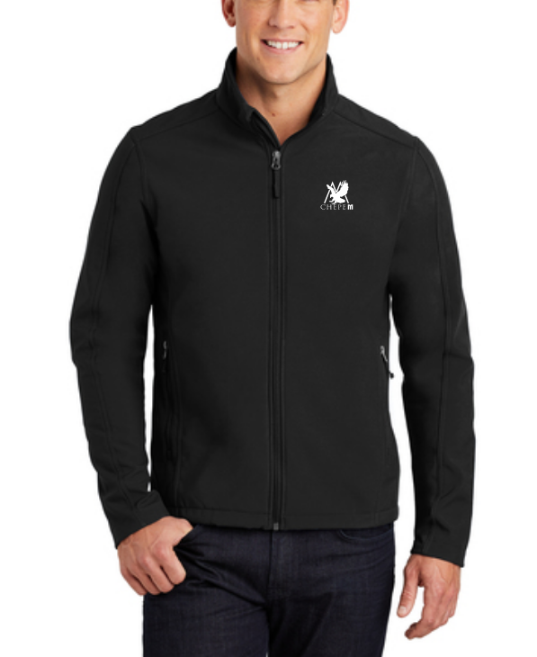 CHEPE M - BLACK - CLASSIC SOFTSHELL JACKET - EMBROIDERED